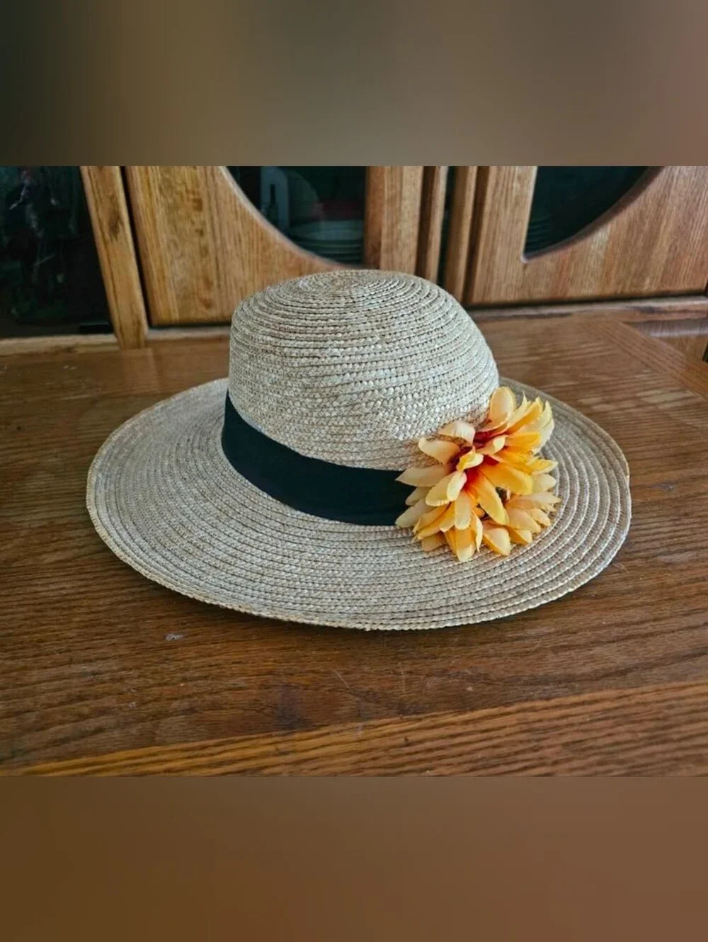 Set Of 2 Wide Brim Woven Straw Sun Hats, Women's Summer Sun Protection Headwear